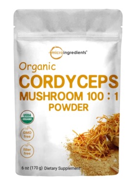 美国直邮MICROINGREDIENTS  Mushroom Powder 有机虫草蘑菇提取粉