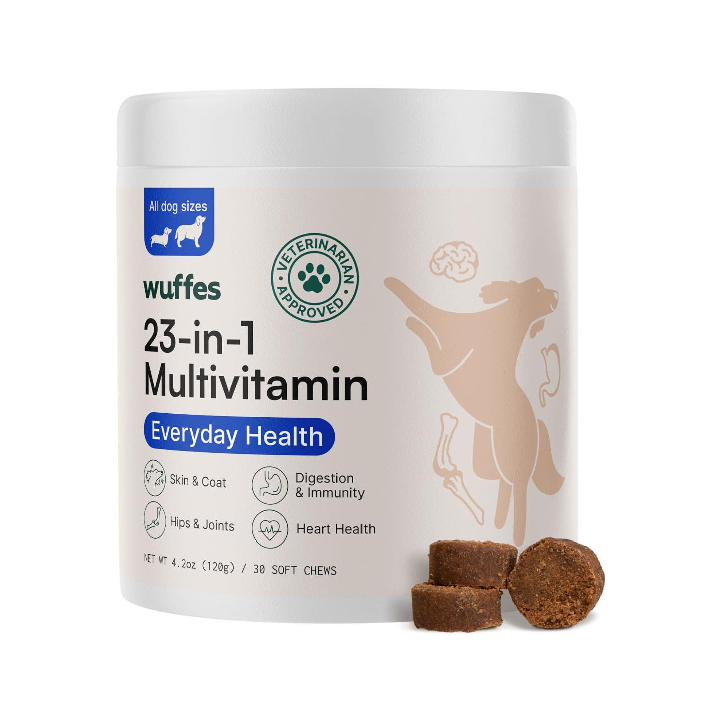 美国直邮Wuffes 23-in-1 Chewable Dog Multivitamin狗用多维生素