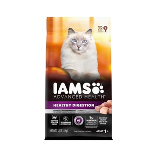 Dry Adult Food健康消化火鸡和鸡肉配方成年干猫粮 IAMS 美国直邮