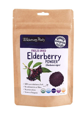 美国直邮Wilderness Poets OrganicElderberryPowder有机接骨木粉