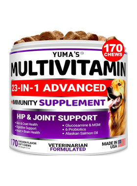 美国直邮YUMA'S Multivitamin Chewable Glucosamine狗多种维生素