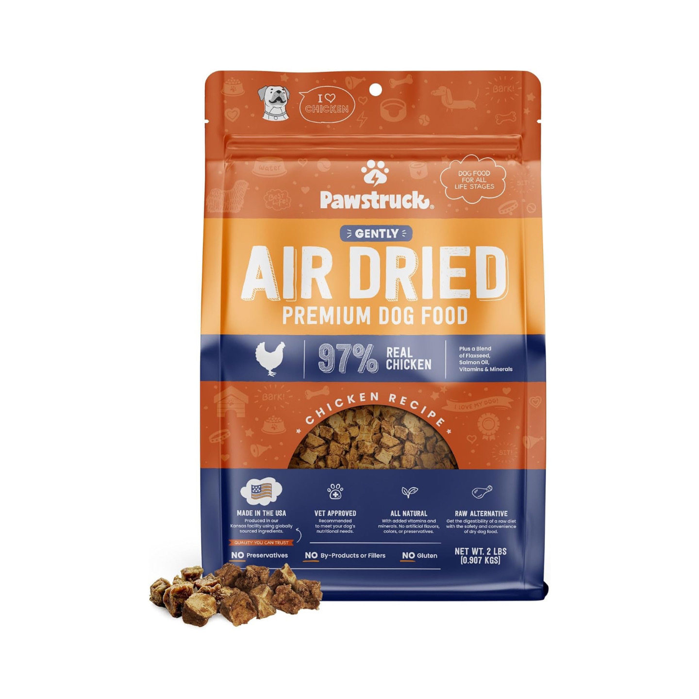 美国直邮 Pawstruck Air Dried Dog Food 全天然风干狗粮 0.9kg