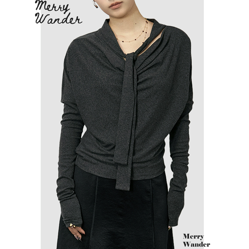 系带飘带荡领上衣通勤休闲保暖