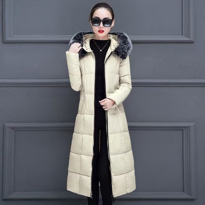 2025年冬季外套女大毛领棉衣过膝加厚修身保暖棉服女冬装新款