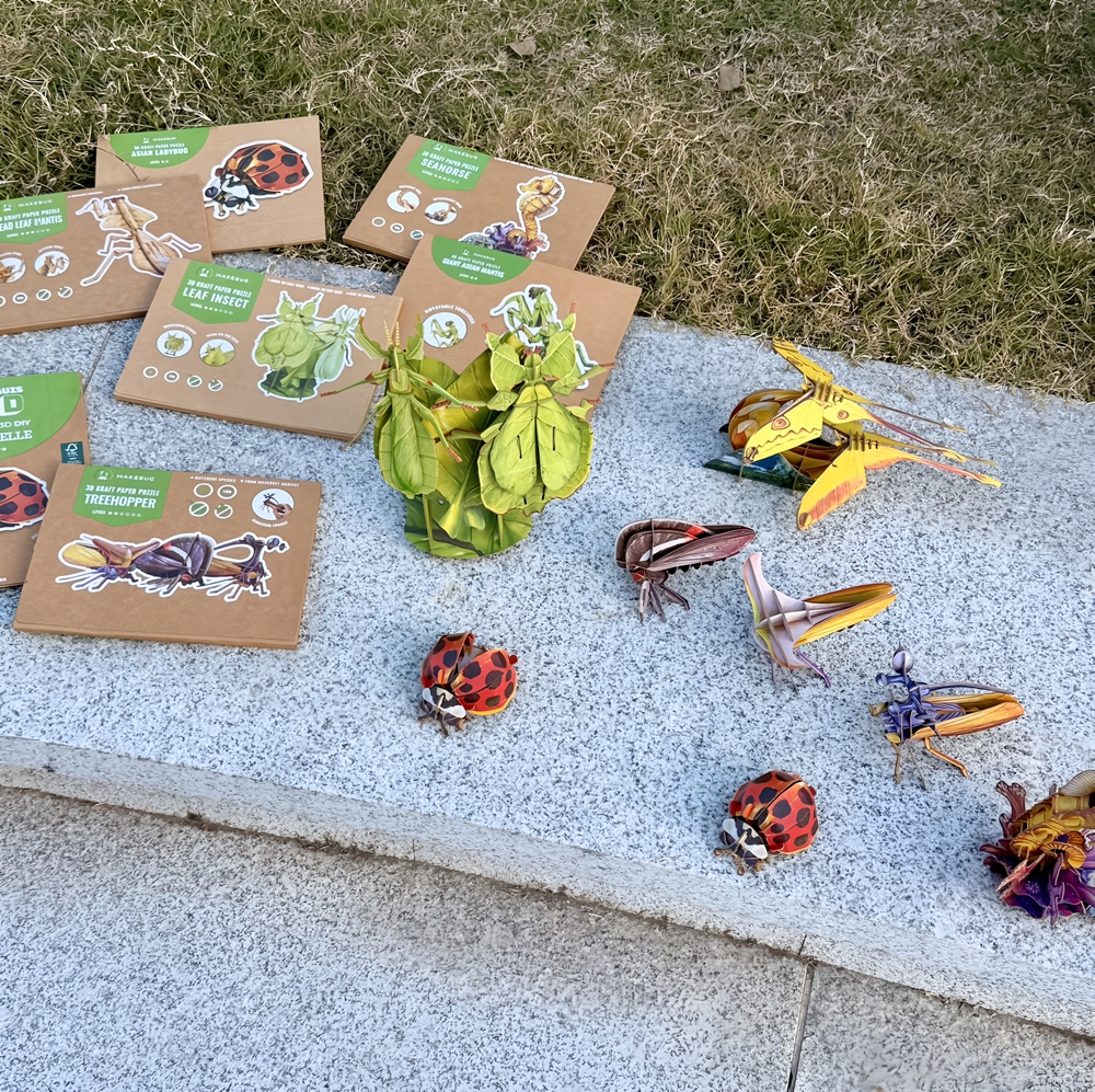 牛皮纸3D昆虫拼图亲子益智玩具
