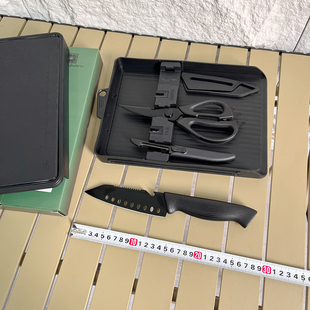 五合一!北美户外露营便携切割套装多功能工具砧板剪刀削皮器菜板