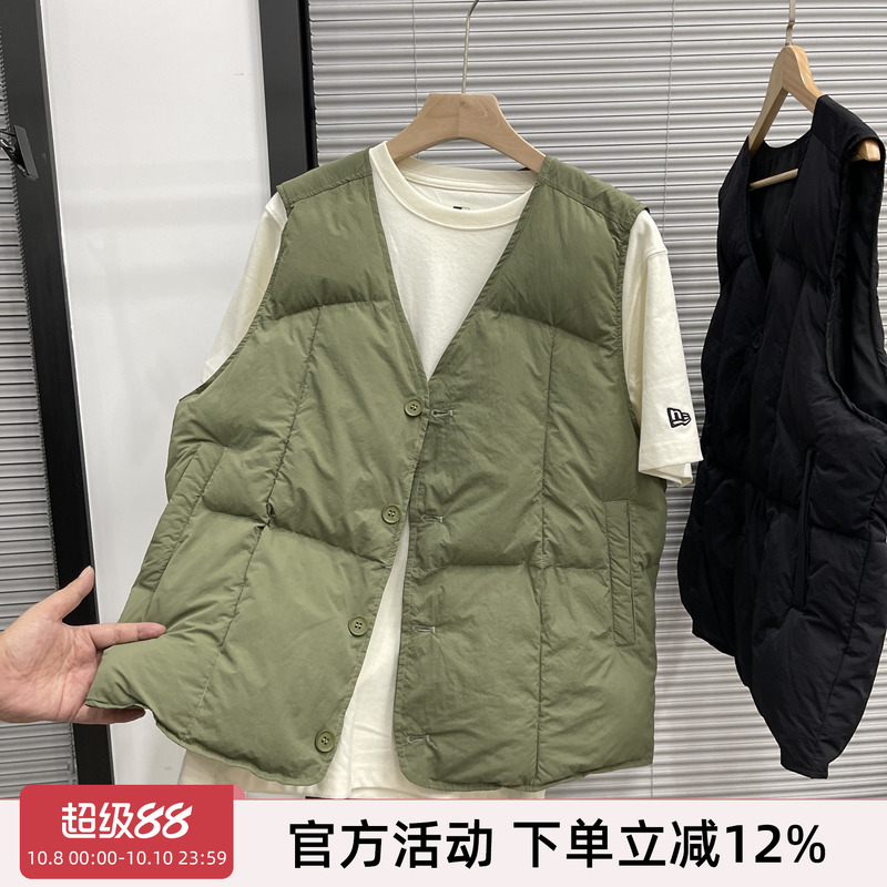 日系高街绗缝加厚保暖棉马甲