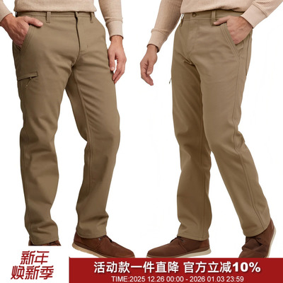 美式咔叽风加绒斜纹伐木工休闲裤