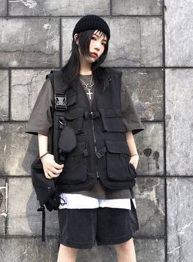 口袋马甲女早韩版高街国潮嘻哈