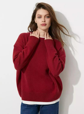 Women Sweater Pullover Warm Clothes毛衣秋冬新款圆领套头宽松
