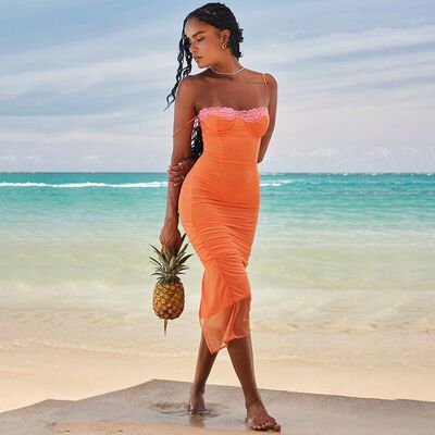 Women Long Dresses Sexy Lace Summer Streetwear性感连衣裙女