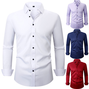 Clothes大码 Top 男装 衬衣修身 正装 Office Business Shirt Men