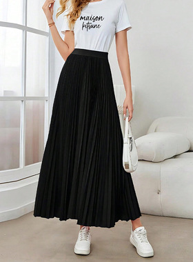 Women Skirts Elegant Summer Clothes欧美半身裙优雅百褶伞裙女