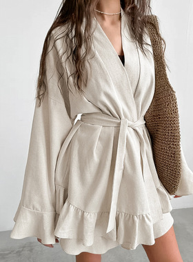 Women Pajamas  Ladies Tops+Bottoms Home Wear上衣短裤睡衣家居