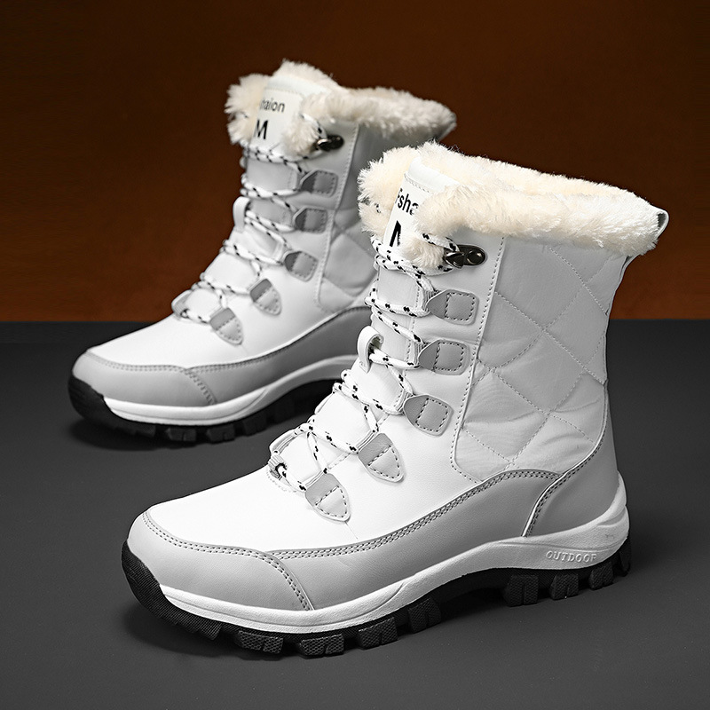 Women Snow Boots Footwear女士中筒高帮加绒加厚保暖雪地靴冬季