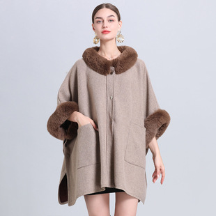 Poncho Oversize Cloak Cardigan针织开衫 外套女 Women 大码 Coat
