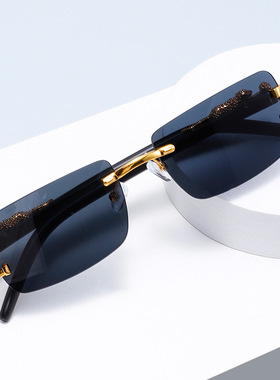 Women Sunglasses Sun Glasses时尚无框切边太阳镜男女潮墨镜典雅