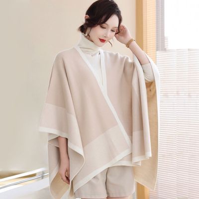 Women Poncho Fashion Elegant Knitted Cardigan Cloak披风斗篷