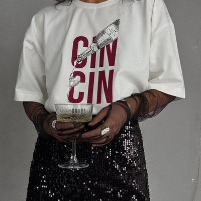 Women Tees Tops Summer T-Shirt字母印花T恤女夏季ins风潮牌上衣