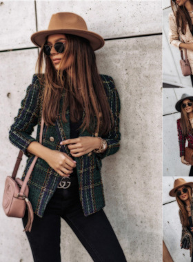 Women Coat Blazer Outwear Overcoat Streetwear欧美女装外套秋