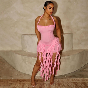 Summer Sexy Clothes露背包臀不规则连衣裙性感 Dresses Women