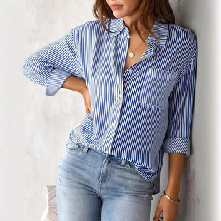 Women Shirt Loose Casual Long Sleeve Formal Office Shirt衬衣