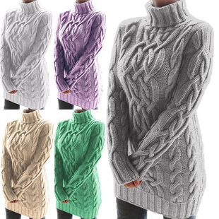 Winter women long sweaters ladies knit dress女毛衣女式针织衫