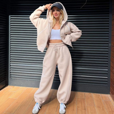 欧美秋冬女装运动two-piece tracksuit​ Cardigan Sweater Sets