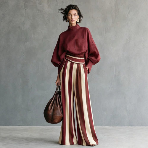 Fashion Women Outfit Sets欧美印染时尚休闲度假风女装宽松套装