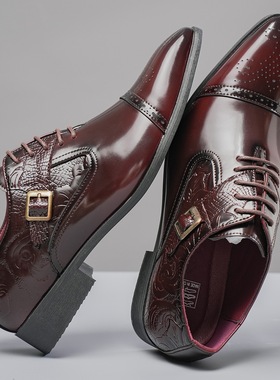 Men Business Shoes Male Brogues Oxford Leather系带休闲皮鞋