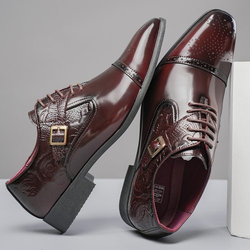 Men Business Shoes Male Brogues Oxford Leather系带休闲皮鞋