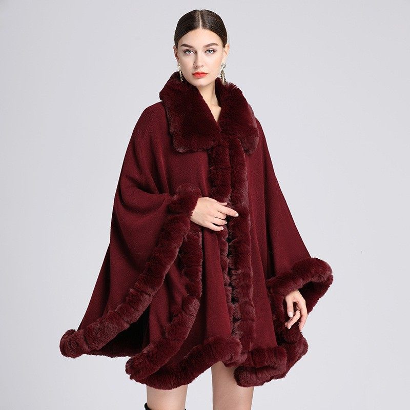 Women Knit Coat Poncho Cardigan披肩斗篷宽松大码针织开衫外套