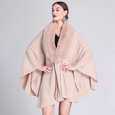Women Poncho Coat Knitted披肩斗篷大码针织开衫宽松披风外套女