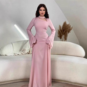 Solid Dresses纯色长袖 Color Women Long Elegant 修身 气质连衣裙