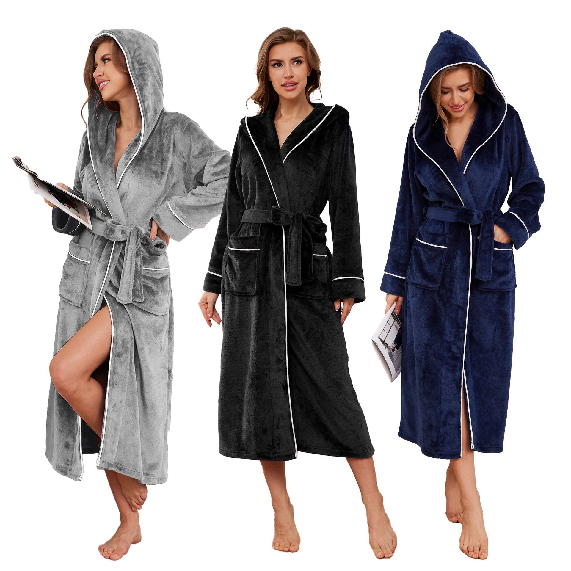 Autumn Winter Comfortable Robe Men Luxury Bathrobe睡衣家居服
