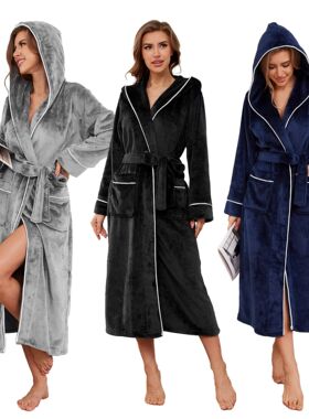 Autumn Winter Comfortable Robe Men Luxury Bathrobe睡衣家居服