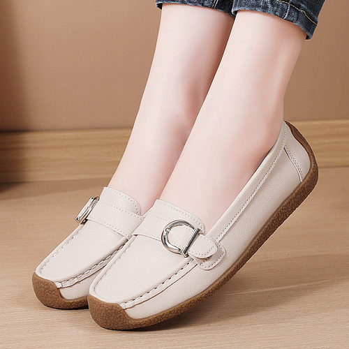 Women Loafer Shoes大码女鞋软底一脚蹬单鞋豆豆鞋妈妈鞋乐福鞋子