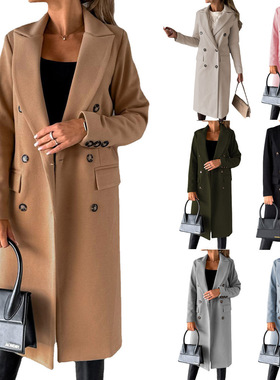 S-3XL Women Coat Long Overcoat Ladies Outwear Cloth毛呢大衣
