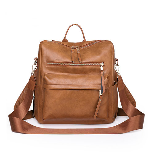 Women Shoulder Bag Backpack大容量欧美复古背包多功能双肩背包