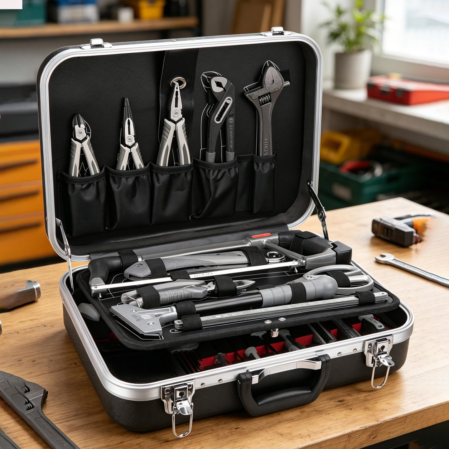 福冈工具多功能工具箱75件套装便携式手提维修工具包家用组合套装
