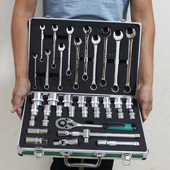 Bộ ổ cắm 32 món, bộ cờ lê ổ cóc, bộ kết hợp sửa chữa ô tô, dụng cụ ổ cắm, cờ lê đầu mở hình hoa mận cờ lê đuôi chuột cờ lê vòng miệng