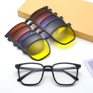 磁吸式太阳镜套镜浅色男女防晒墨镜偏光时尚多色换片司机驾驶眼镜