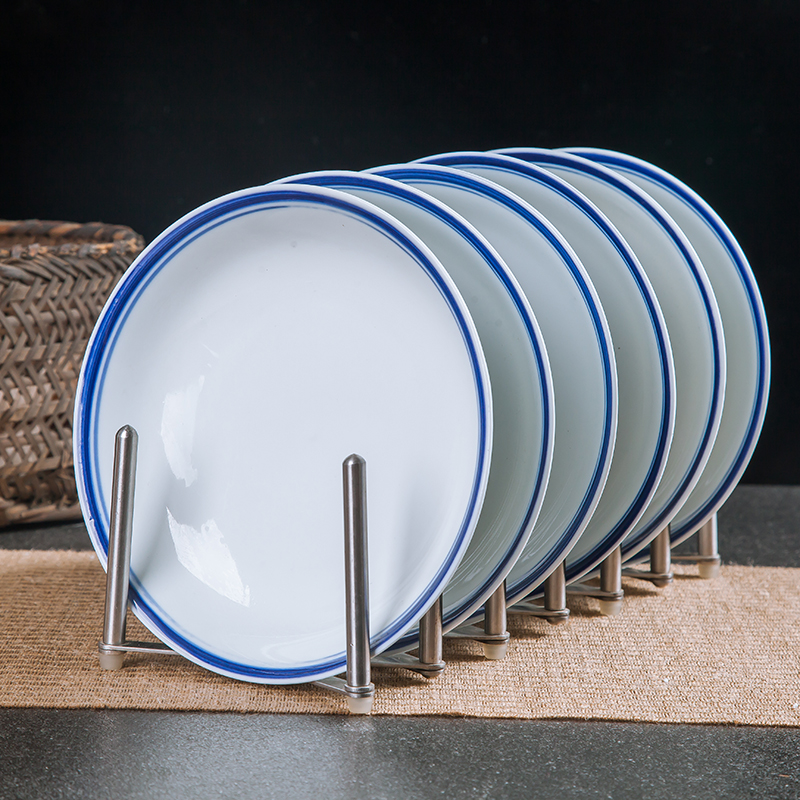 青花华轩陶瓷圆形菜盘深盘凉菜盘