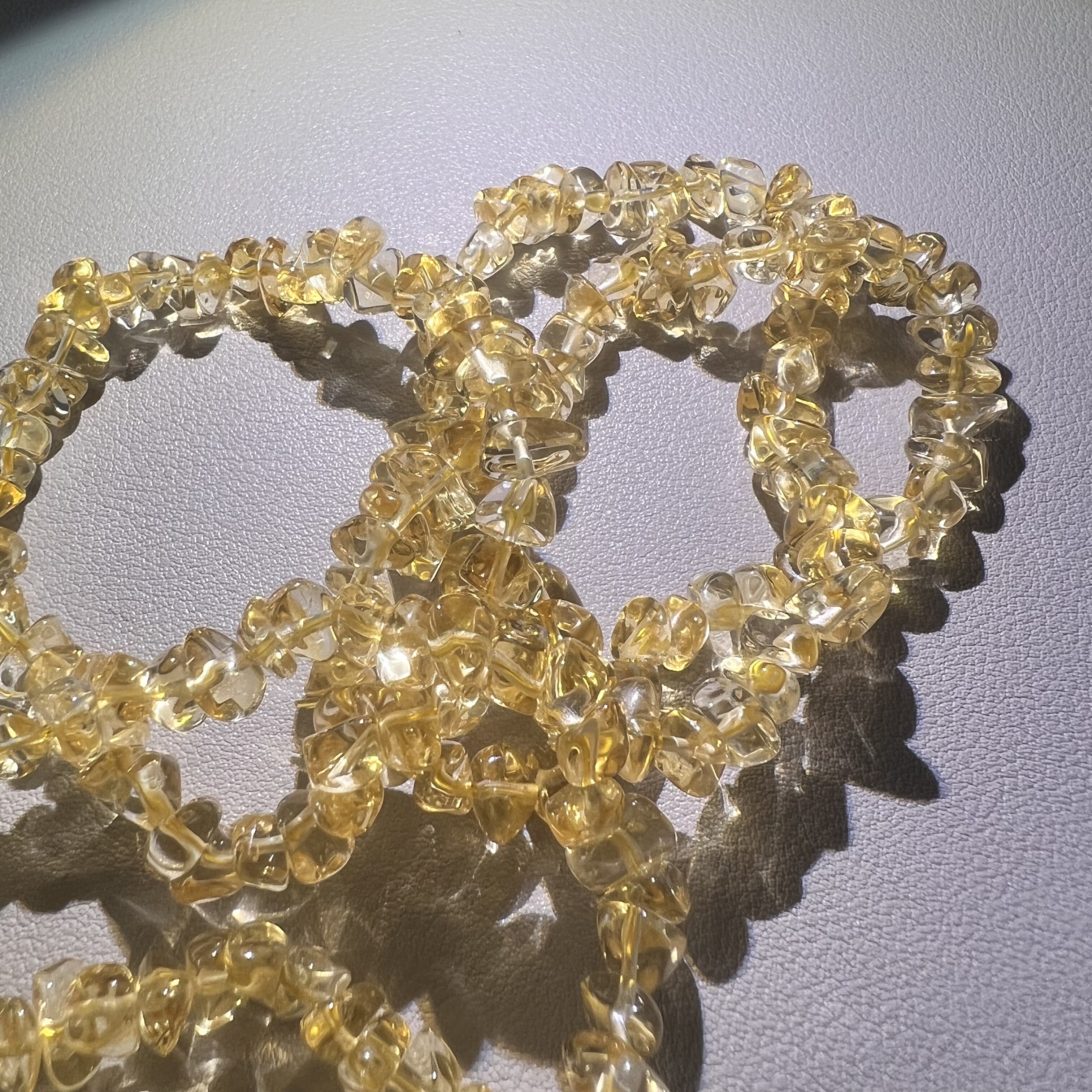 天然全净体巴西黄水晶随行手链 别看碎 真的好 凯溪的水晶