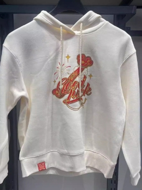 2025春款安踏女新年系列连帽卫衣宽松休闲印花运动上衣162518728S