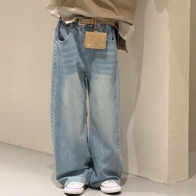 女童春装新款韩版宽松时髦牛仔裤