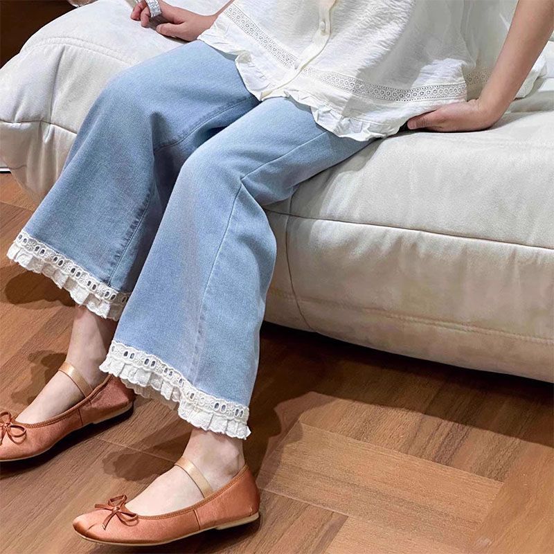 女童装夏季薄款修身喇叭裤