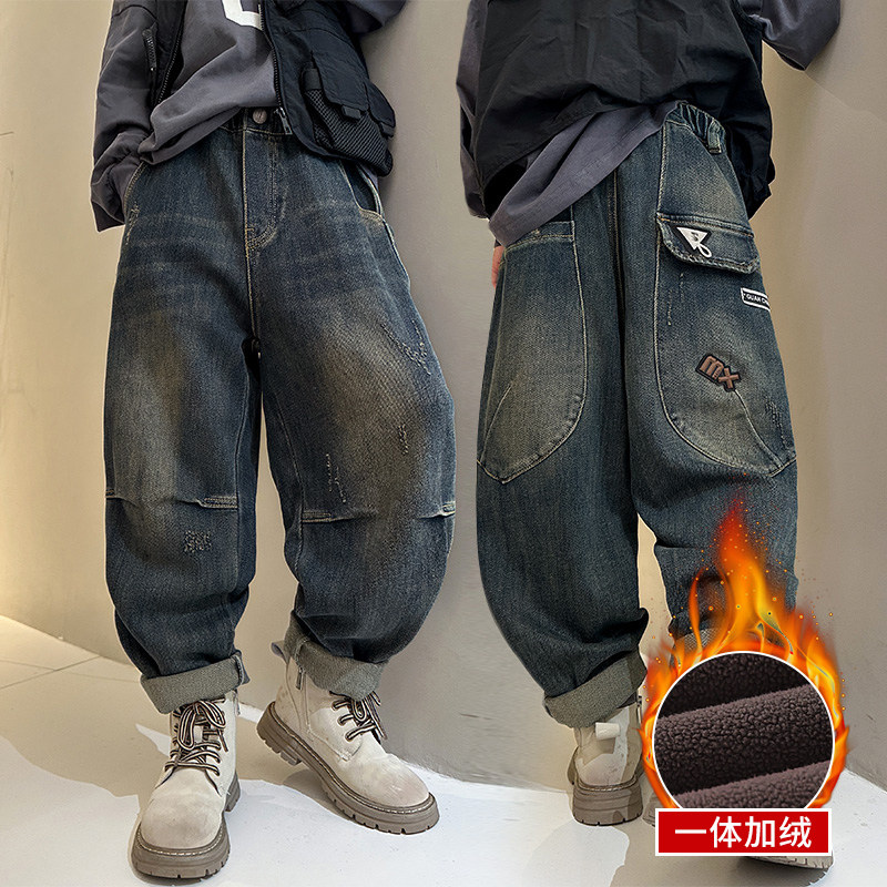 男童牛仔裤子春秋冬季