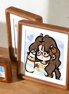 黑胡桃实木榫卯圆角相框定制