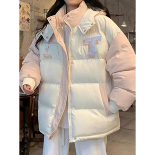 羽绒棉服少女冬装新款初中高中学生加厚小棉袄面包服爆款棉衣外套